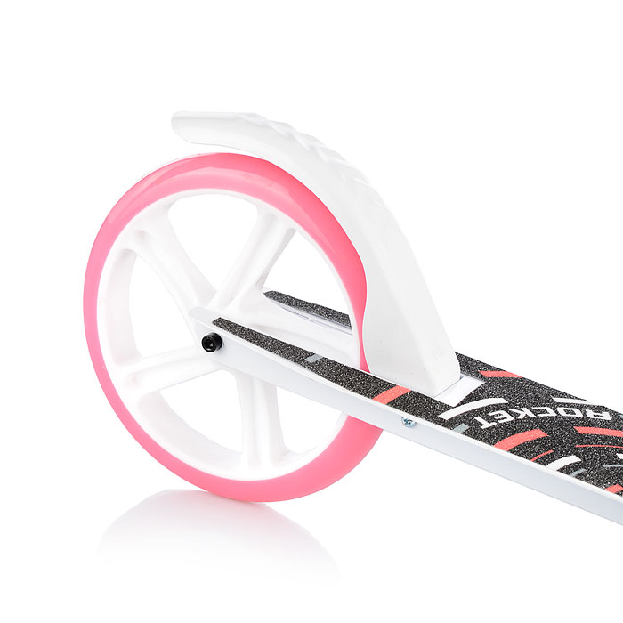 Фото к товару Самокат 2-х колесный ROCKET,колеса PU/ 200 мм,ABEC 7, белый-розовый Самокат 2-х колесный ROCKET,колеса PU/ 200 мм,ABEC 7, белый-розовый