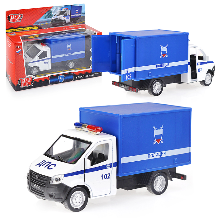 Машина металл Газель Next, Полиция 14см, (открыв. двери, синий) инерц., в коробке Машина металл Газель Next, Полиция 14см, (открыв. двери, синий) инерц., в коробке