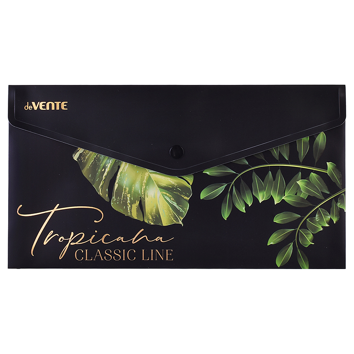 Папка-конверт на кнопке "Tropicana" Travel-size DL (260x140 мм) 180 мкм, непрозрачная с рис