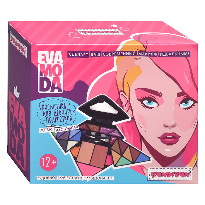 Фото к товару Набор детской декор. косметики BOX 14х12х4,2 см; тени для век-14шт.(13,12г), блес Набор детской декор. косметики BOX 14х12х4,2 см; тени для век-14шт.(13,12г), блес