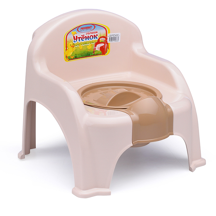 Горшок детский "Утенок" с крышкой светло-бежевый / темно-бежевый Горшок детский "Утенок" с крышкой светло-бежевый / темно-бежевый