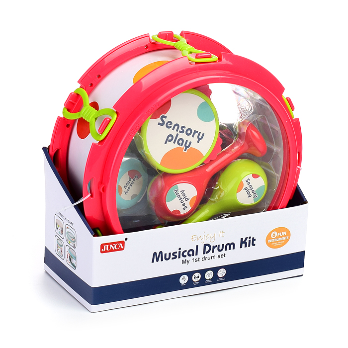 Набор музыкальных инструментов RJ6804 "Джазовый квартет" красный, в коробке