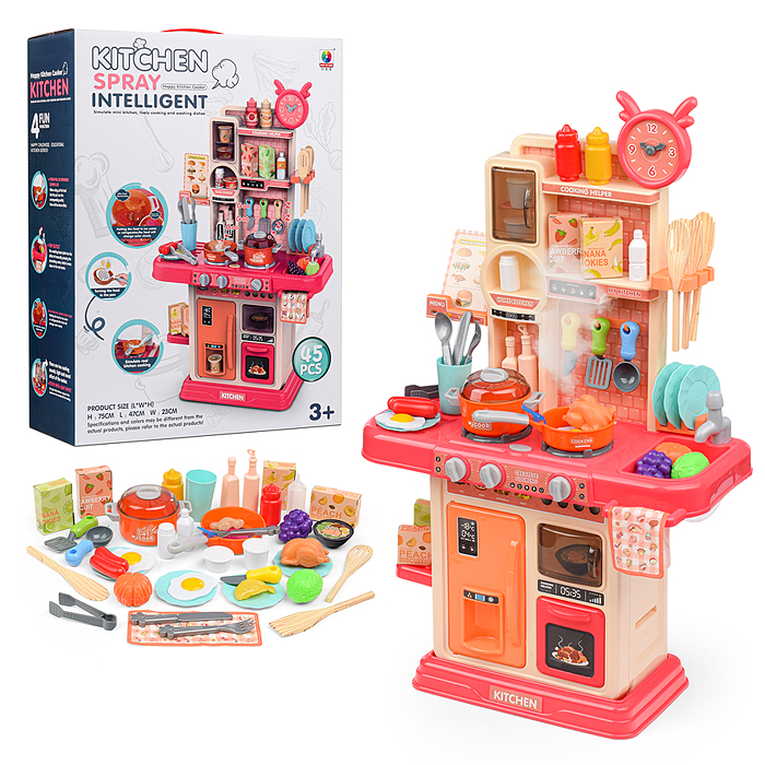 Игровой набор кухня MJL-803 "Любимая кухня" цвет розовый, в коробке