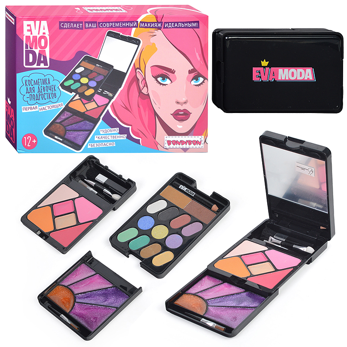 Набор детской декор. косметики BOX 21,2х14х2,6 см; тени для век-13шт.(9,2г), блес