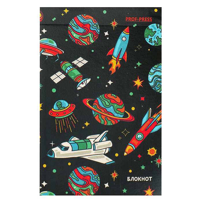 Фото к товару Блокнот 48л. А7 "Переполох в космосе" Блокнот 48л. А7 "Переполох в космосе"