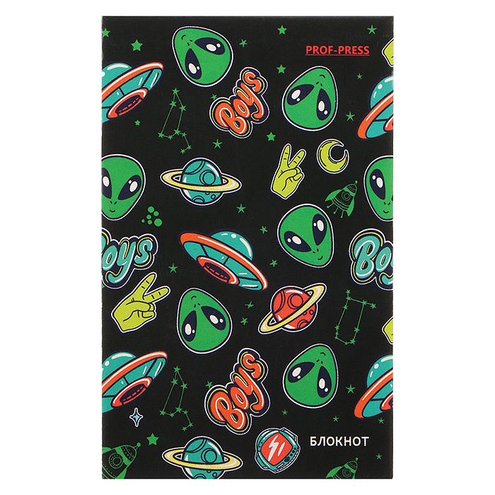 Фото к товару Блокнот 48л. А7 "Переполох в космосе" Блокнот 48л. А7 "Переполох в космосе"