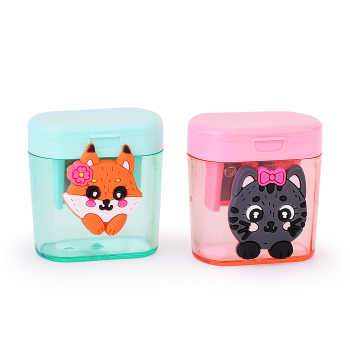 Точилка для карандашей "100% Cute" 2 отверстия разных диаметров, с контейнером, пластмассов