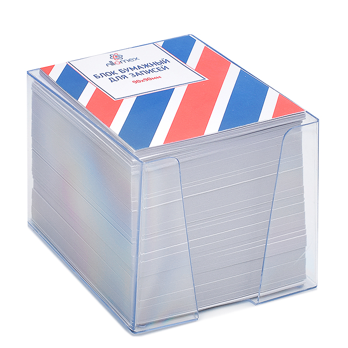 Куб бумажный для записей 90x90x90 мм белый, непроклеенный, офсет 80 г/м², белизна 90%, в п