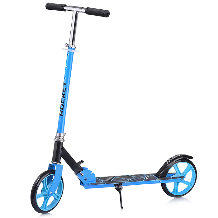 Фото к товару Самокат 2-х колесный ROCKET,колеса PU/ 200 мм,ABEC 7, голубой Самокат 2-х колесный ROCKET,колеса PU/ 200 мм,ABEC 7, голубой