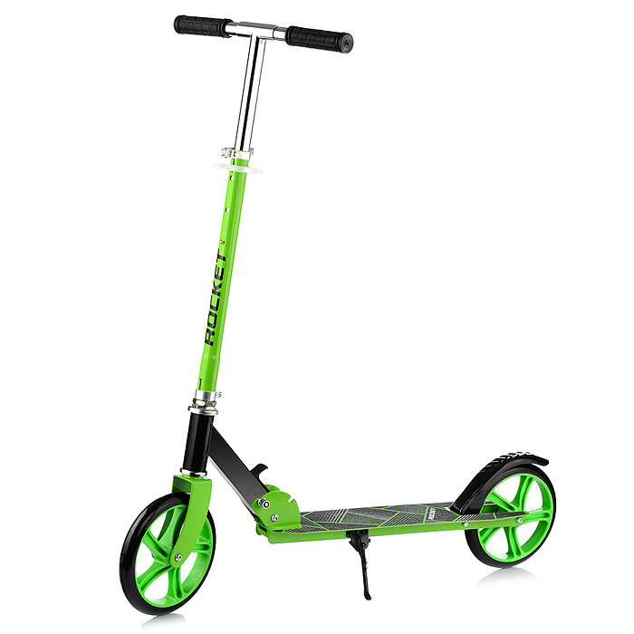 Фото к товару Самокат 2-х колесный ROCKET,колеса PU/ 200 мм,ABEC 7, зелёный Самокат 2-х колесный ROCKET,колеса PU/ 200 мм,ABEC 7, зелёный