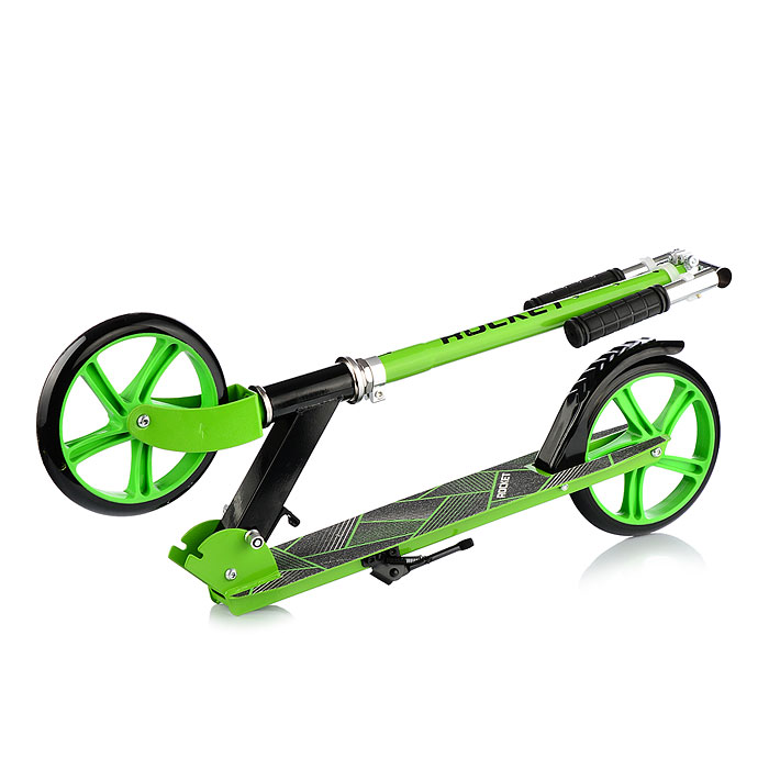 Фото к товару Самокат 2-х колесный ROCKET,колеса PU/ 200 мм,ABEC 7, зелёный Самокат 2-х колесный ROCKET,колеса PU/ 200 мм,ABEC 7, зелёный