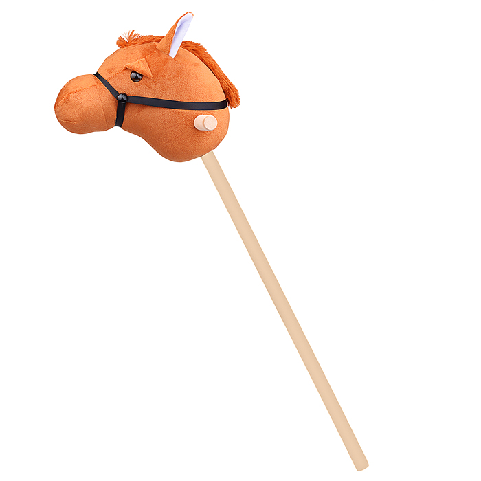 Игрушка "Лошадка" на палке (Светло-коричневый плюш) 1701/60