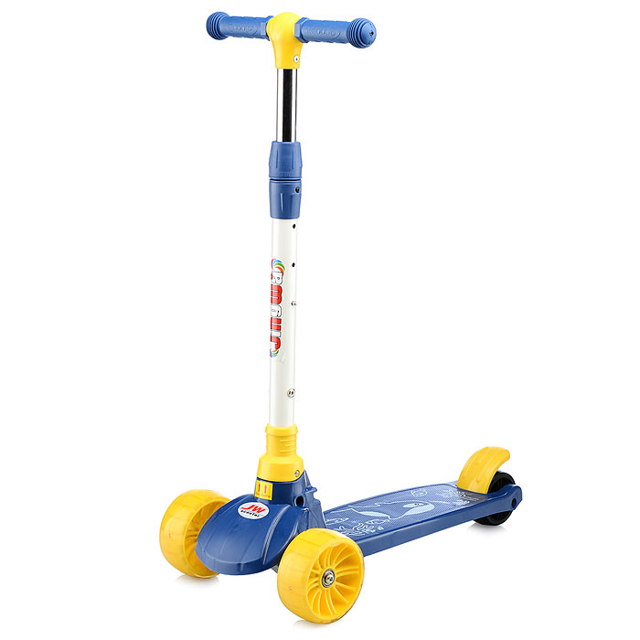 Самокат U066833Y 3-х кол., колёса световые PU, желтый Самокат U066833Y 3-х кол., колёса световые PU, желтый