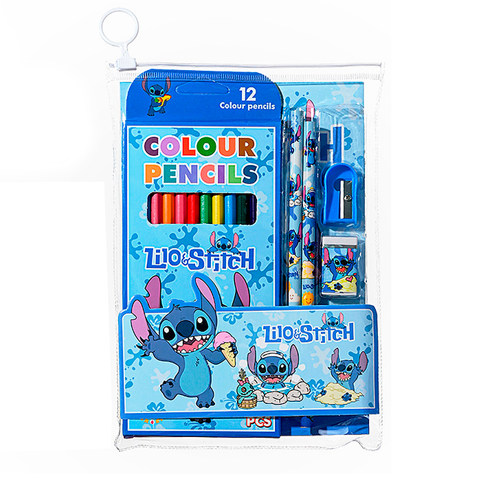 Набор канцелярский "Ушастик" набор цв. каранд. 12цв., карандаш чернограф. 2 шт, точ., ластик, блокн.