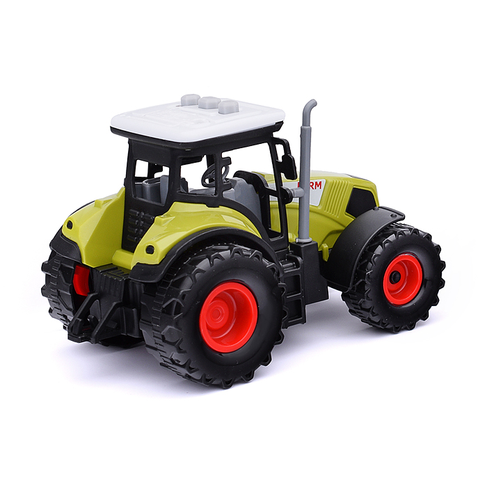 Трактор 550-2E с красным прицепом, в коробке