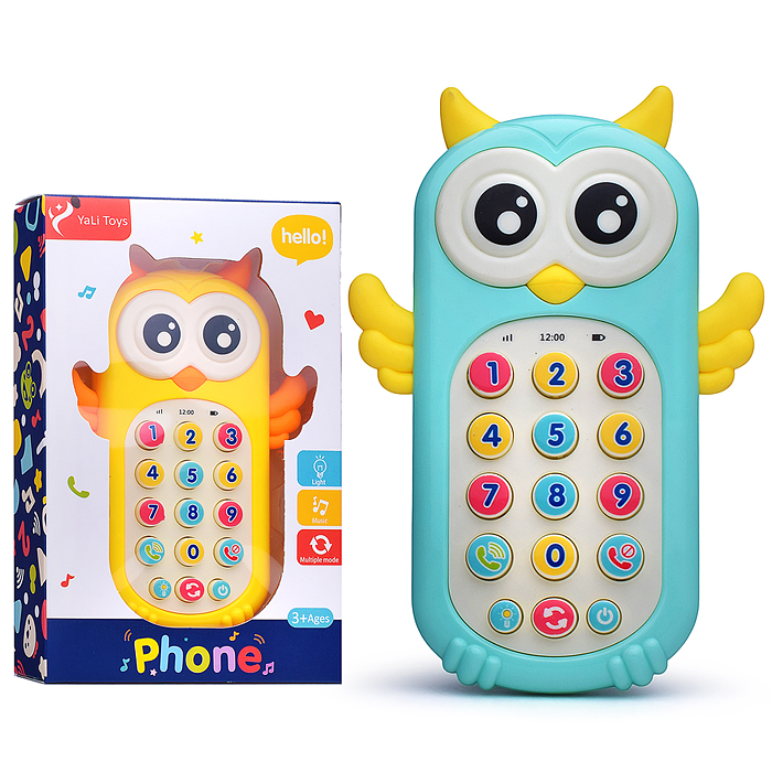 Телефон 796 "Музыкальная совушка" на батарейках, в коробке Телефон 796 "Музыкальная совушка" на батарейках, в коробке