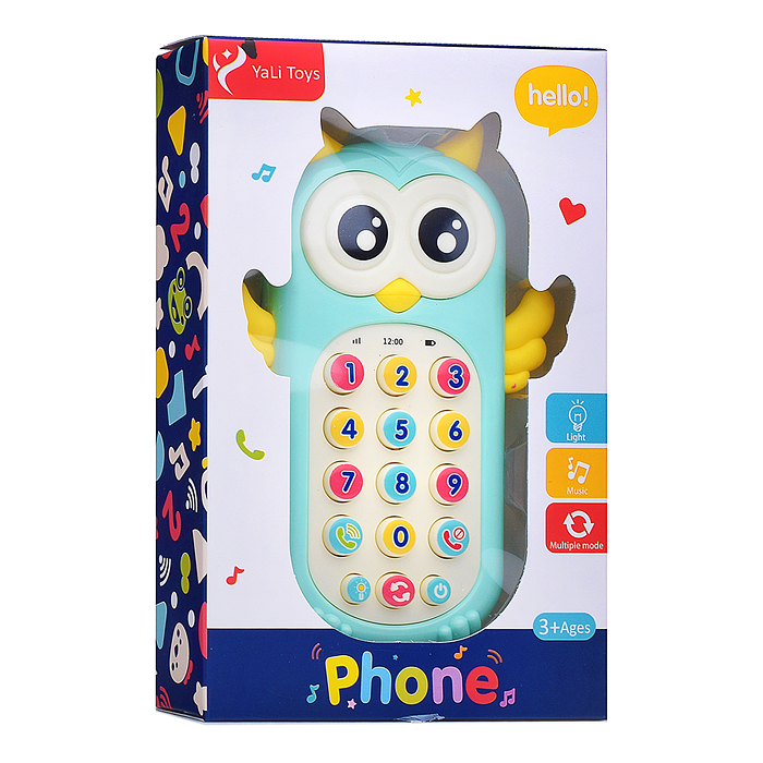 Фото к товару Телефон 796 "Музыкальная совушка" на батарейках, в коробке Телефон 796 "Музыкальная совушка" на батарейках, в коробке