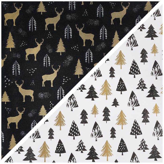 Бумага упаковочная подарочная новогодняя "Black.Gold.White", 70х100 см, 10 дизайнов ассорти, Бумага упаковочная подарочная новогодняя "Black.Gold.White", 70х100 см, 10 дизайнов ассорти,