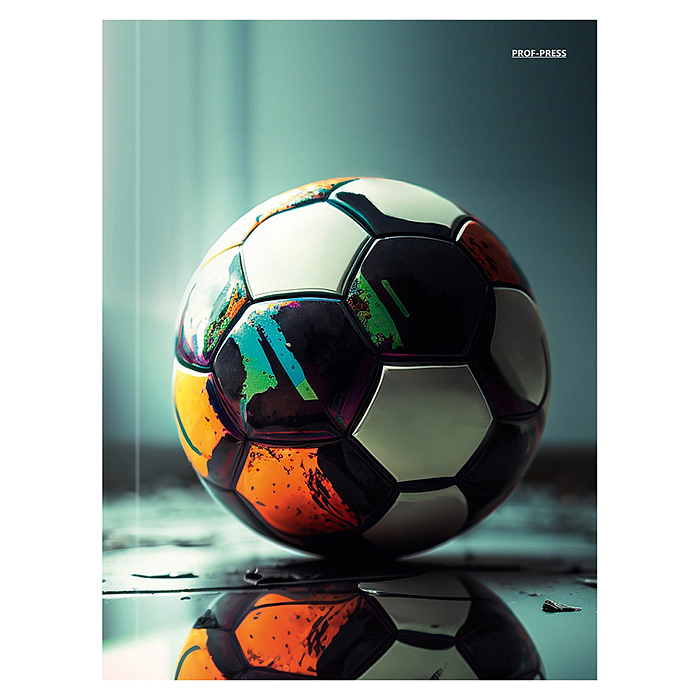 Бизнес-блокнот 160л. "Футбольный мяч-10" 7БЦ, глянц. ламинир-ие, цвет. мелов. обл. А5