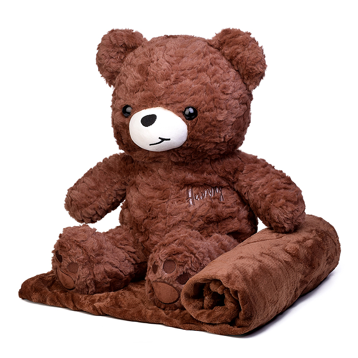 Мягкая игрушка "Медведь" М1562 с пледом (110х150)