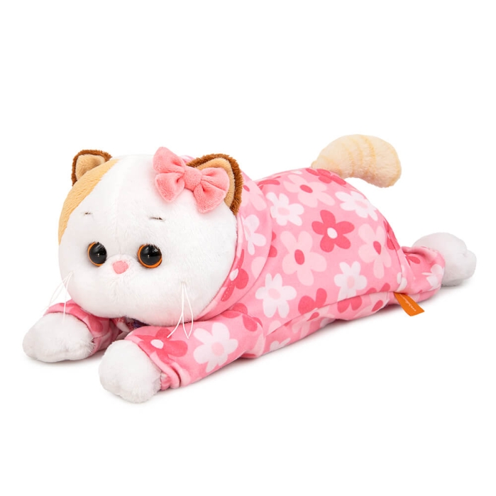 Кошечка Ли-Ли в комбинезоне с принтом "Цветочек" (лежачая)