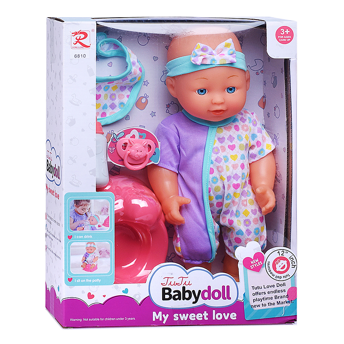 Фото к товару Пупс 6810 с аксессуарами "Камила" пьёт, писает, в коробке Пупс 6810 с аксессуарами "Камила" пьёт, писает, в коробке