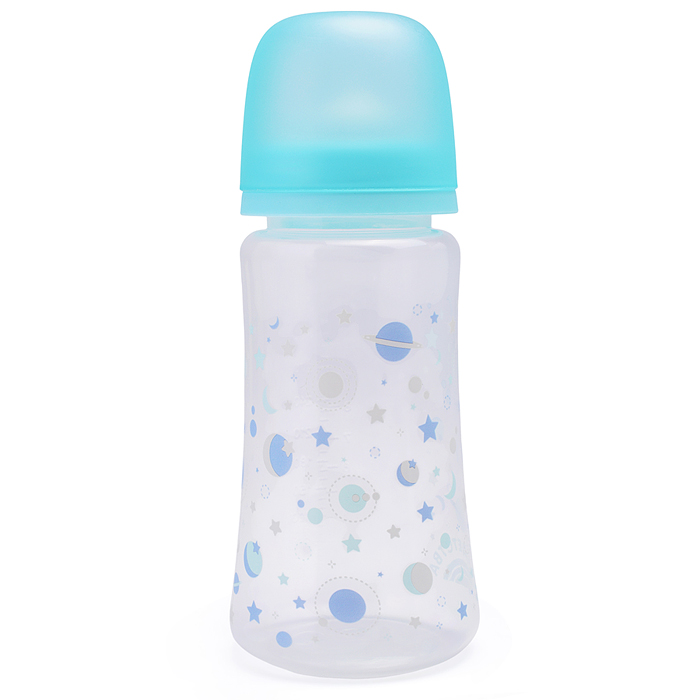 Бутылочка для кормления "Зверята" с широким горлом и  силиконовой соской молочной, 360 мл