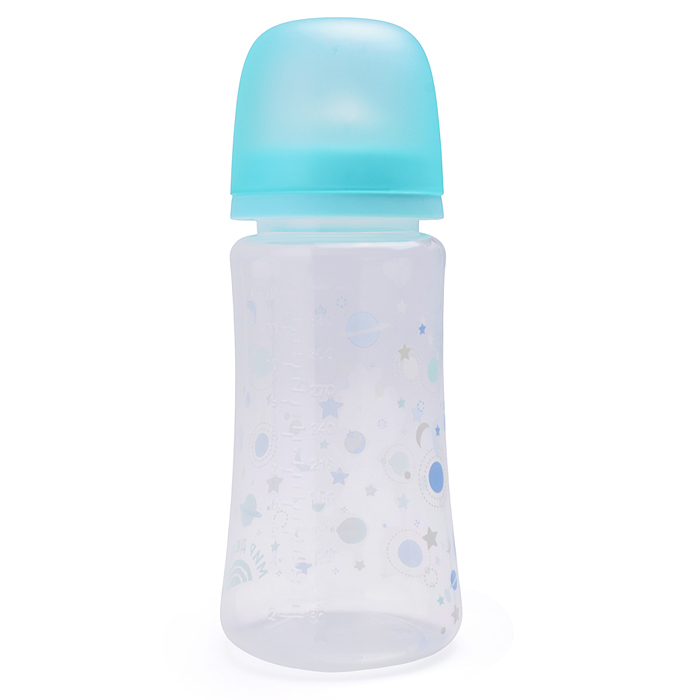 Бутылочка для кормления "Зверята" с широким горлом и  силиконовой соской молочной, 360 мл