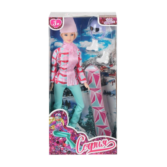 Кукла София 29 см Сноуборд (руки и ноги сгиб., аксесс.) в коробке