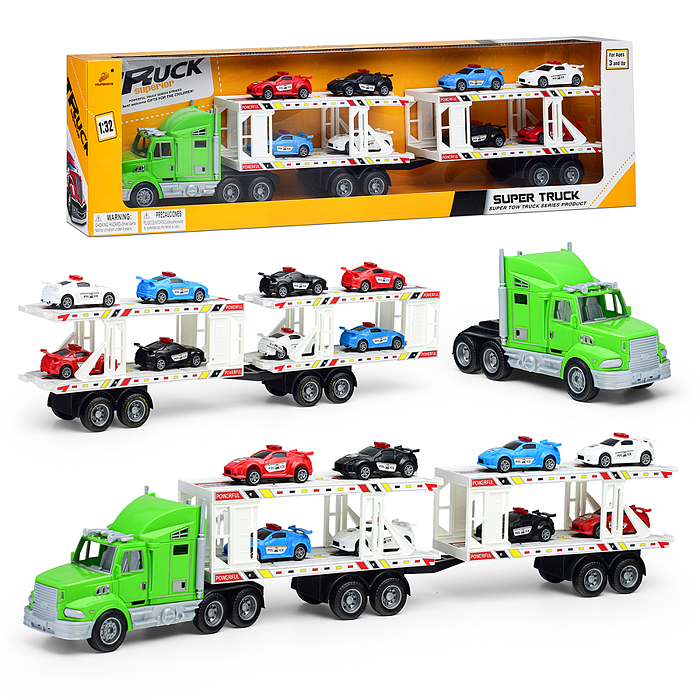 Автовоз PY800B-8 "Технорейс" с полицейскими авто, в коробке