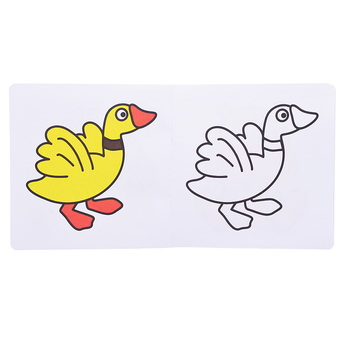 Раскраска для малышей. Посмотри и Раскрась. Слоненок