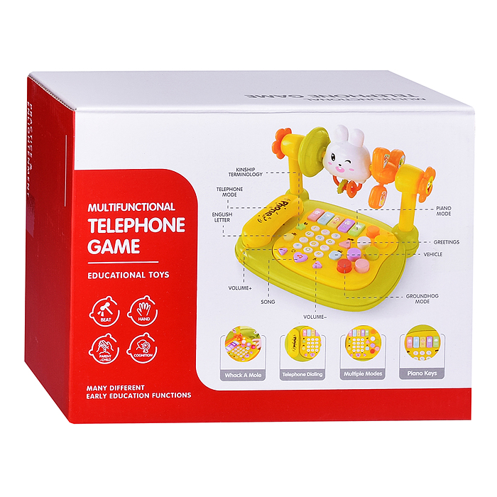 Игрушка музыкальная YL78927 "Телефон-Зайчик"  в коробке