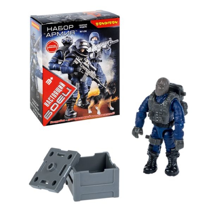Набор солдатик с оружием "Настоящий боец" спецназовец, высота 6 см, 