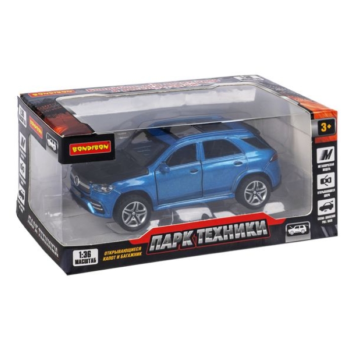 Машина метал. инерционная, М1:36, 4 открыв. двери "Парк Техники" джип синий Машина метал. инерционная, М1:36, 4 открыв. двери "Парк Техники" джип синий