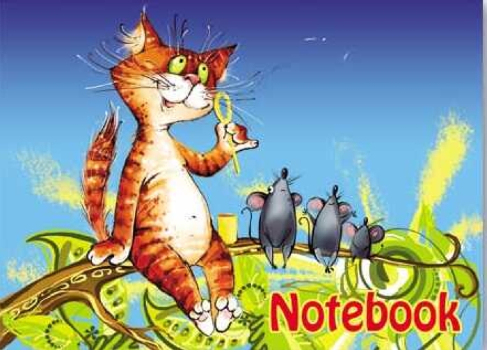 Записная книжка "Котик" 156*115,тиснение,на кольцах