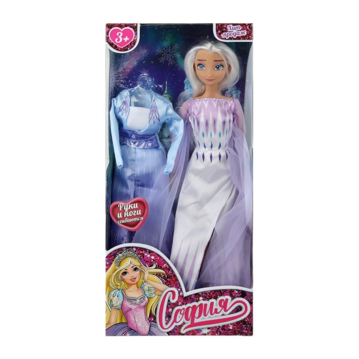 Кукла София 29 см. Сказочная принцесса (руки и ноги сгиб., платье в наборе) в коробке 
