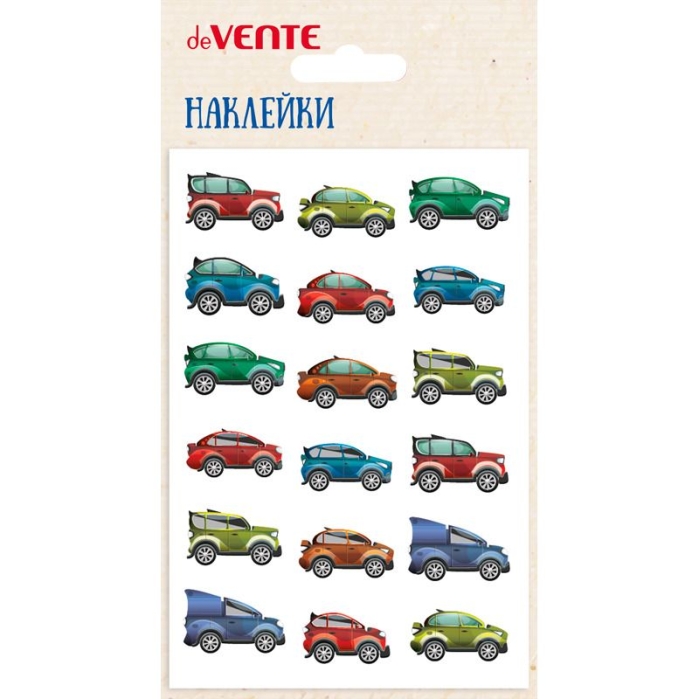 Наклейки мягкие "Машинки" размер карточки 10x15 см, puff, объемные, многоразовые