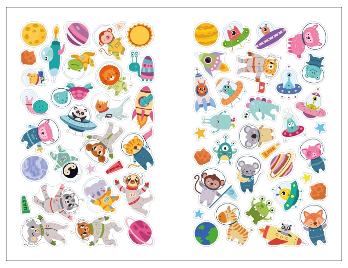 Веселые наклейки. В космосе