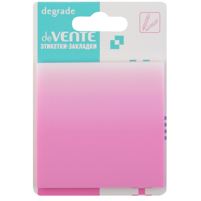 Самоклеящиеся этикетки-закладки "Degrade" пластиковые прозрачные, 76x76 мм, малиновые