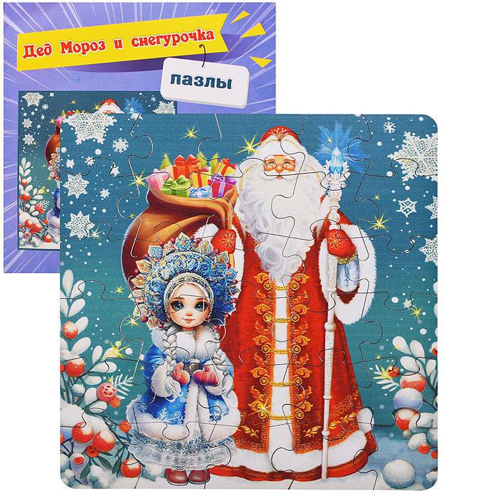 Пазл в пакете "Дед Мороз и Снегурочка" (материал древесный) Пазл в пакете "Дед Мороз и Снегурочка" (материал древесный)