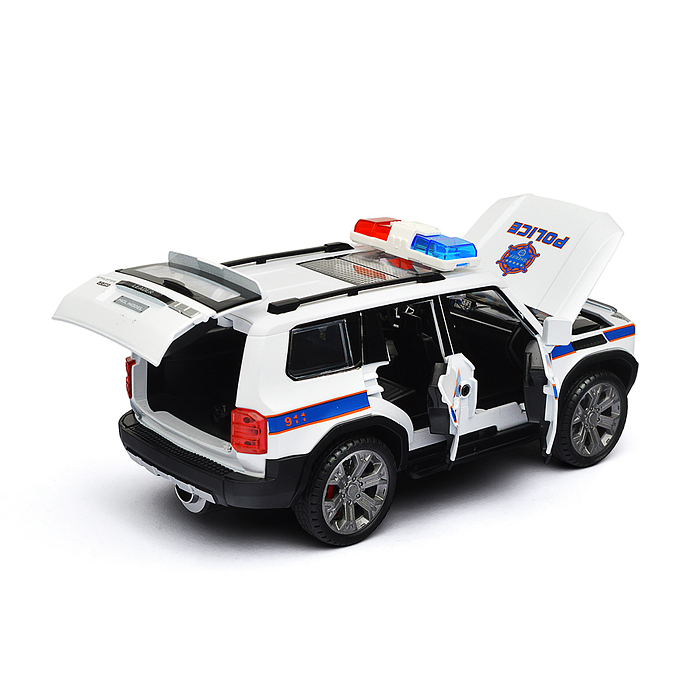 Машина HCL-621P "Полицейский внедорожник" (свет, звук, дым) в коробке