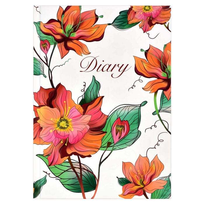 Ежедневник недатированный 80л. А5 "Цветочный мотив" твёрдый переплёт, полноцветн