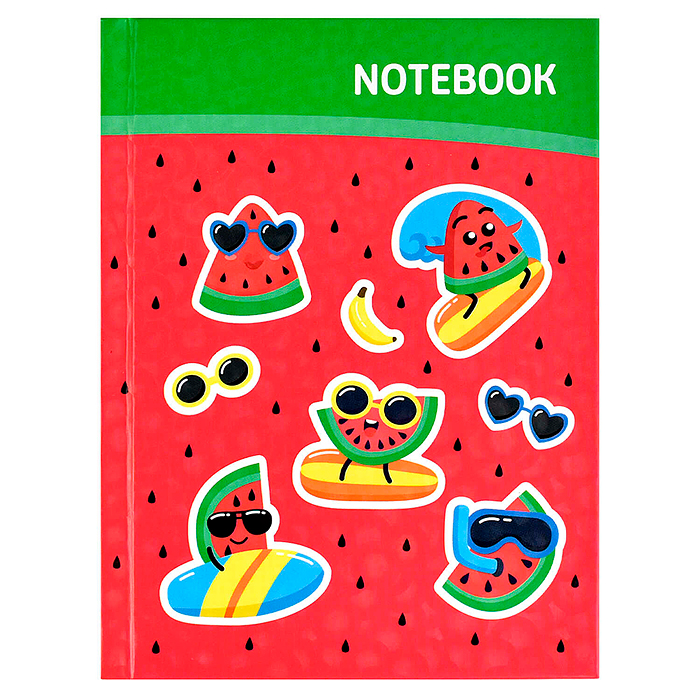 Записная книжка 48л. А6 "Арбузики" 117х151 мм, твёрдый переплёт, полноцв. печать