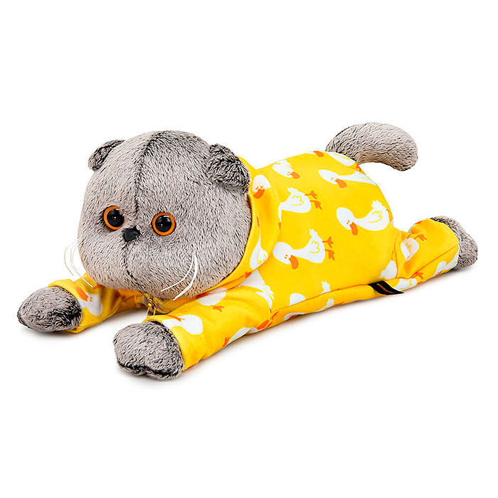 Кот Басик в комбинезоне с принтом "Гусик" (лежачий)