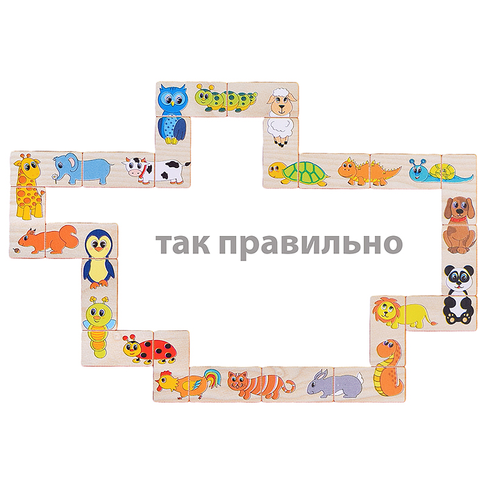 Фото к товару Домино деревянное "Веселая змейка" Домино деревянное "Веселая змейка"