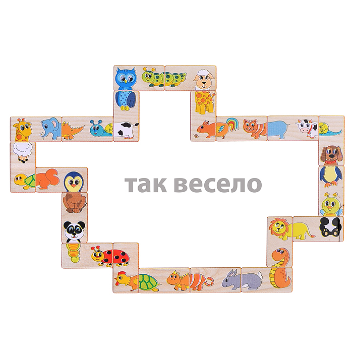 Фото к товару Домино деревянное "Веселая змейка" Домино деревянное "Веселая змейка"