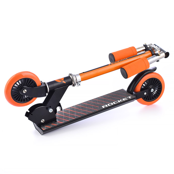 Фото к товару Самокат 2-х колесный ROCKET,колеса PU/ 125 мм,ABEC 7, оранжевый Самокат 2-х колесный ROCKET,колеса PU/ 125 мм,ABEC 7, оранжевый