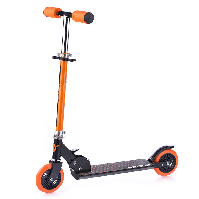 Фото к товару Самокат 2-х колесный ROCKET,колеса PU/ 125 мм,ABEC 7, оранжевый Самокат 2-х колесный ROCKET,колеса PU/ 125 мм,ABEC 7, оранжевый