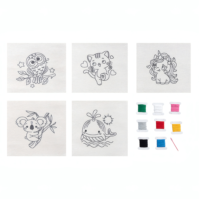 Набор для творчества. Вышивка на холсте "Милые зверюшки"