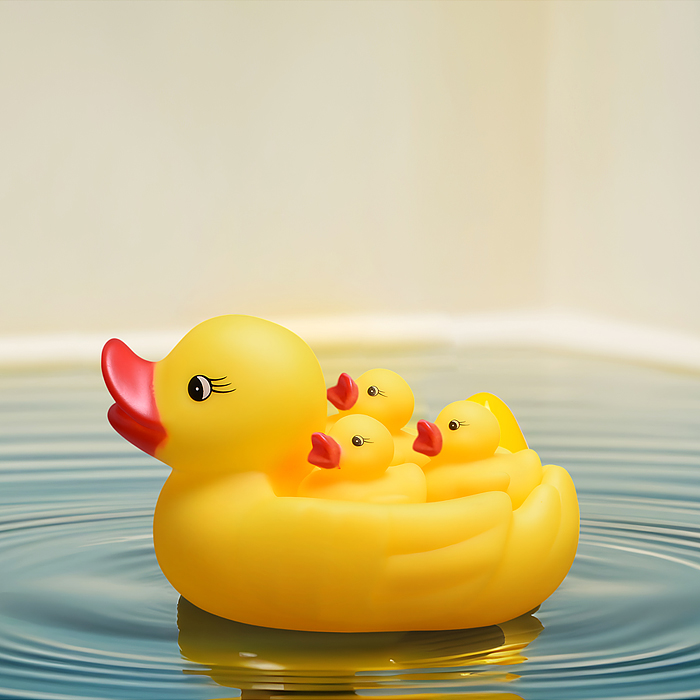 Набор игрушек для купания Y0116 "Утка и утята" в пакете